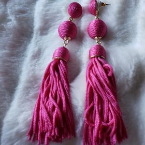 Pink tassel earrings